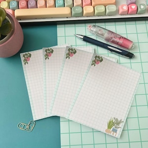 Houseplant Notepad Bundle, 4 Notepads, Gifts for Friends, Gifts for her, coworker gifts