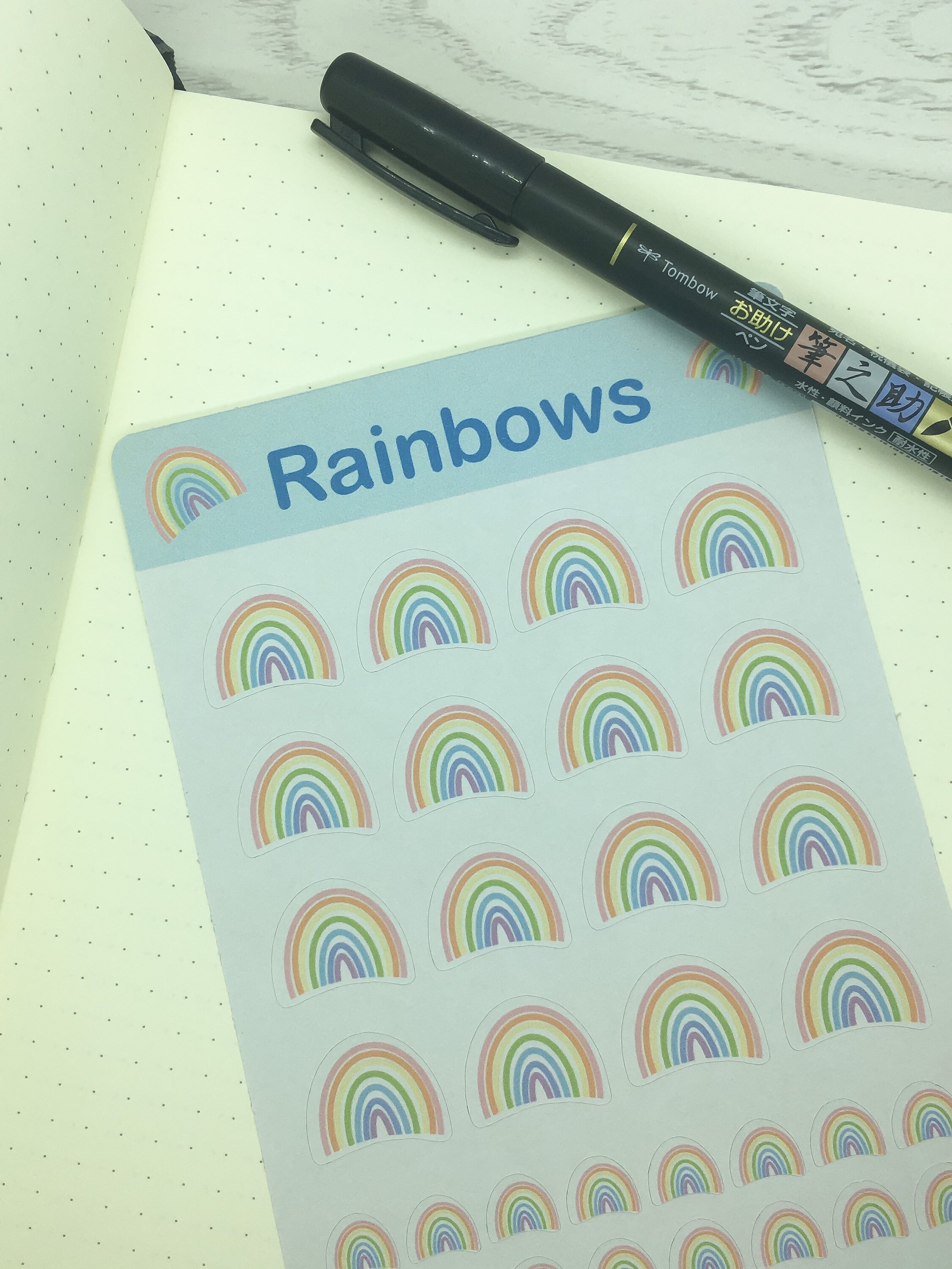 Pastel Rainbow Sticker Sheet, Planner Stickers, Scrapbook Stickers - Etsy