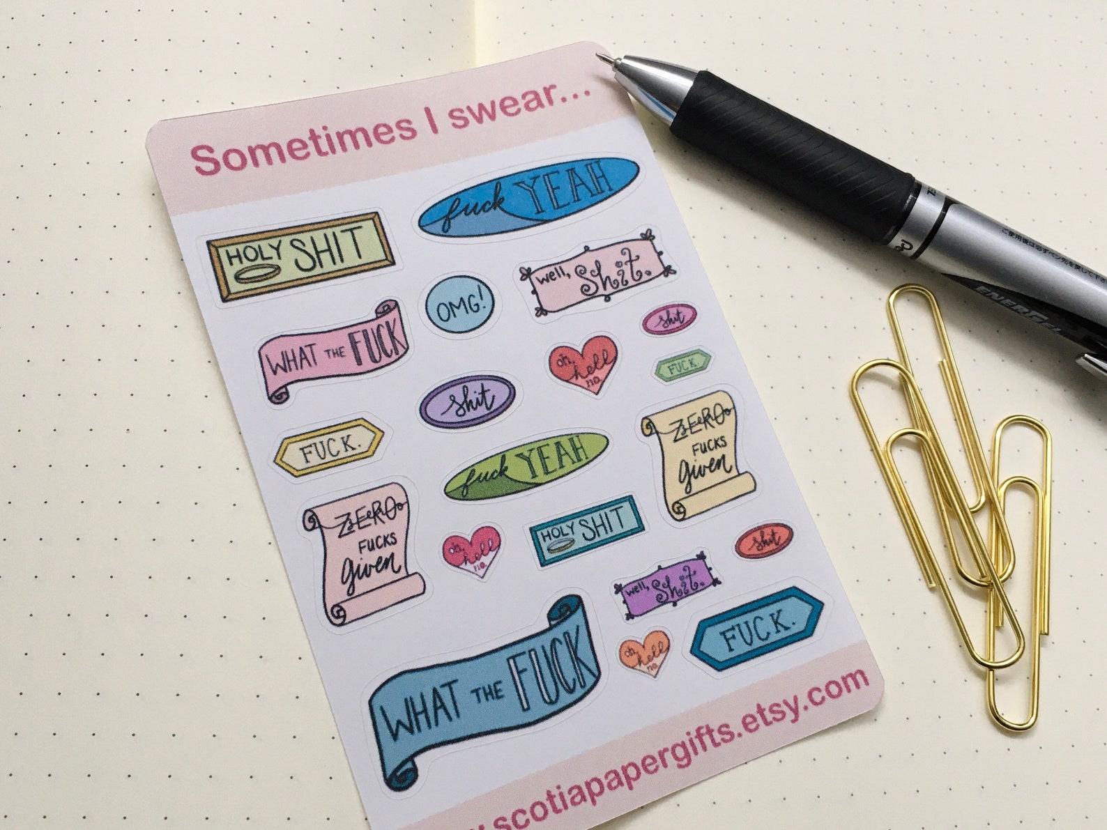 Mini Swear Words Trendy Sticker Pack 3 sticker sheets | Etsy