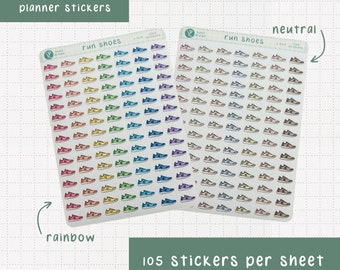 Running Shoe Planner Sticker Icons, 105 Hand Drawn Stickers, Great for Planners, Bullet Journals, and Agendas