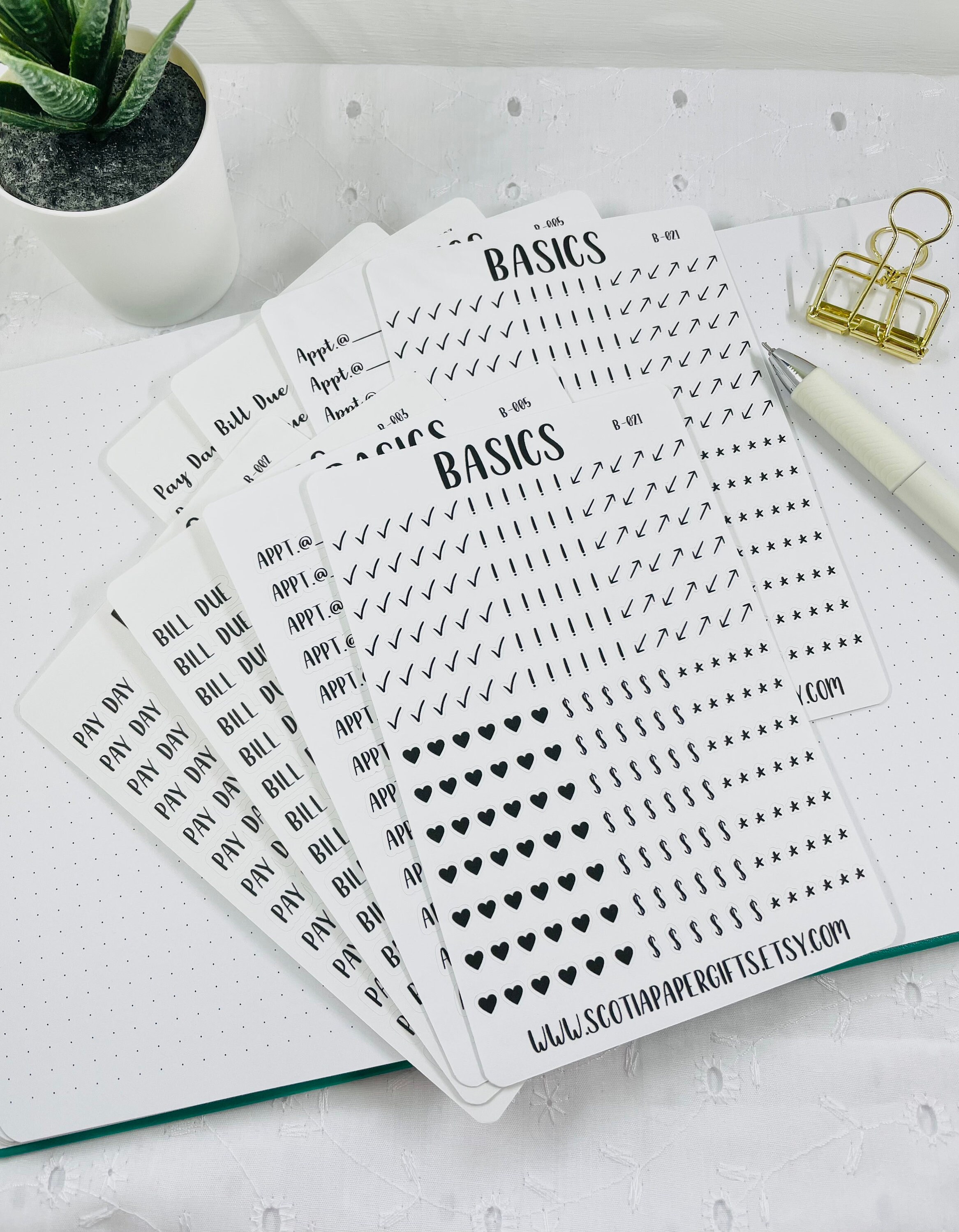 Budget & Finance Sticker Sheet Bullet Journal Stickers, Planner