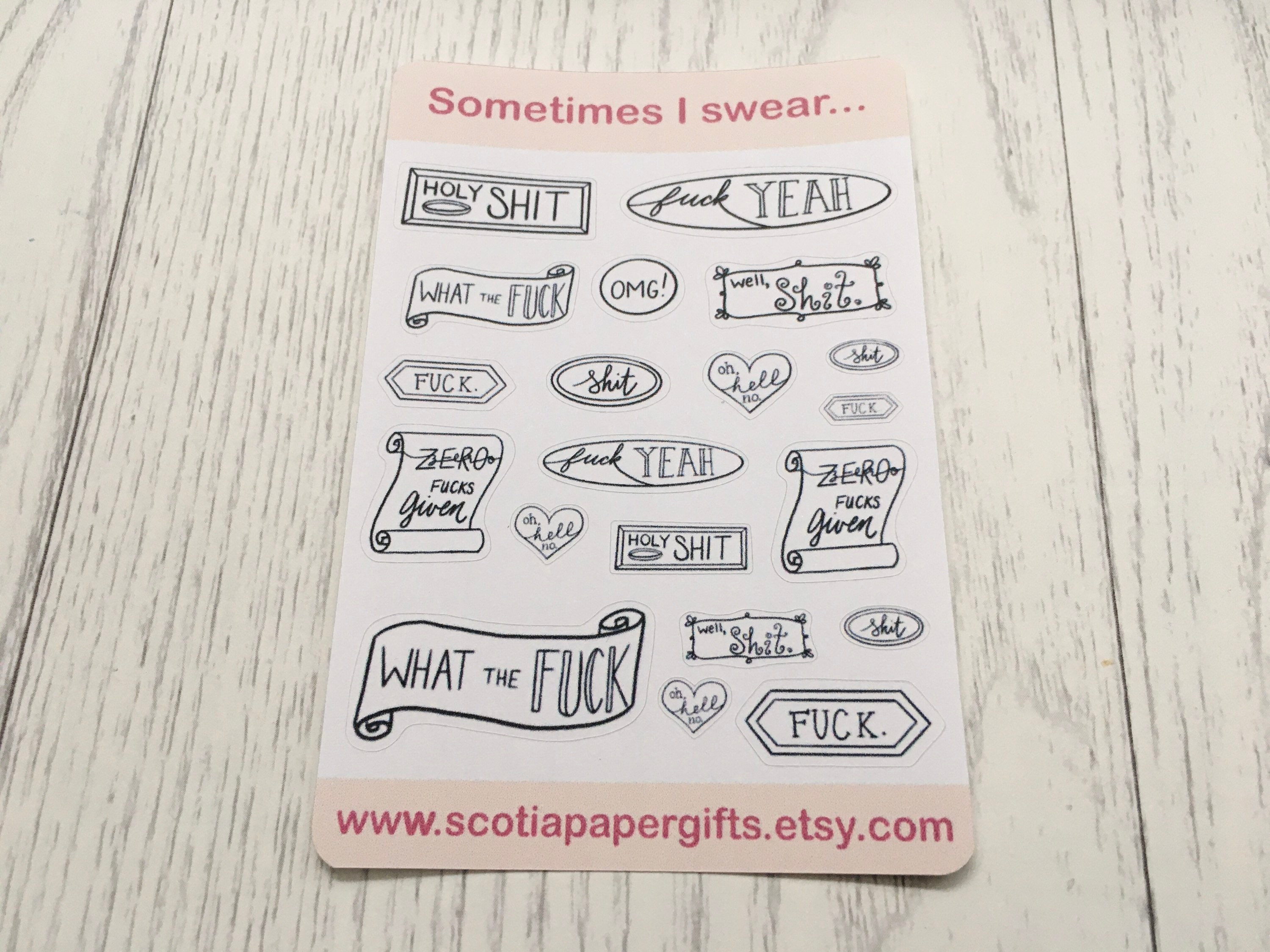 Mini Swear Words Trendy Sticker Pack 3 sticker sheets | Etsy