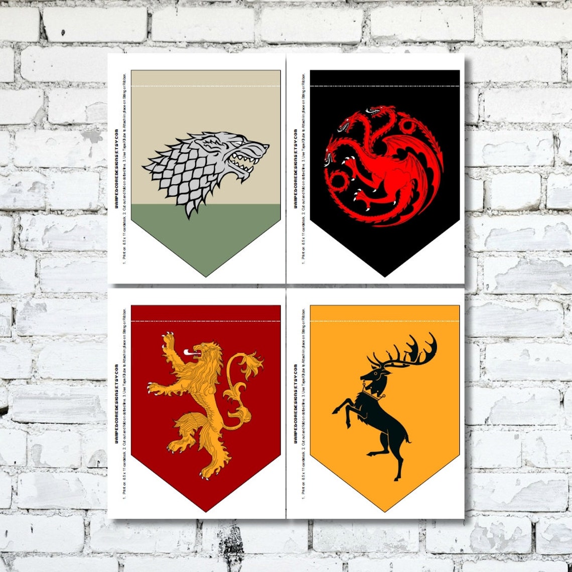 Game of Thrones House Banner Digital Download Instant Etsy