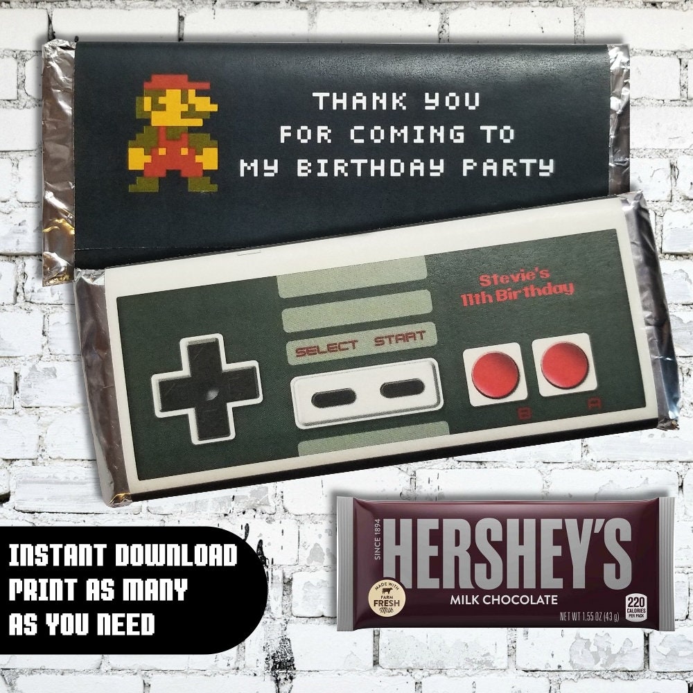 NES Nintendo Controller Chocolate Candy Wrapper | Hershey's Edita…