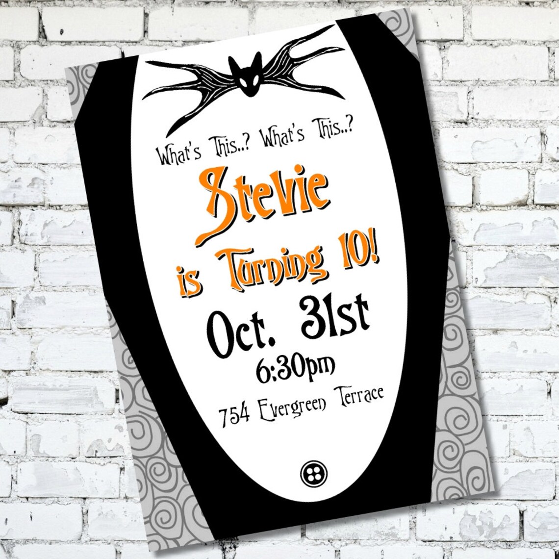 Jack Skellington Party Invitation Birthday Shower | Etsy