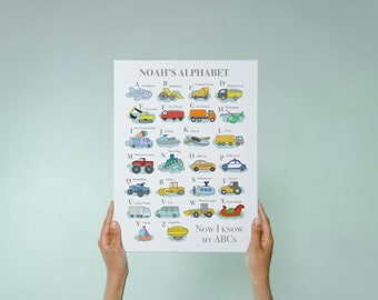 Custom Alphabet Poster, Personalized Poster, Printable Poster, Kids Decor