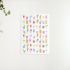 Cocktail Poster, Cocktail Print, Fun Drinks Poster, Printable Poster