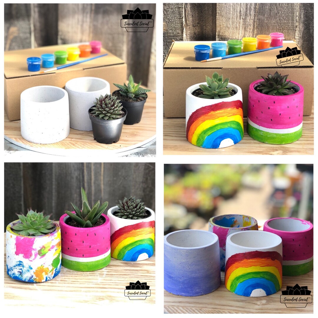 Paint Your Own Pots Great for Kids and Adults to Bring Out Etsy