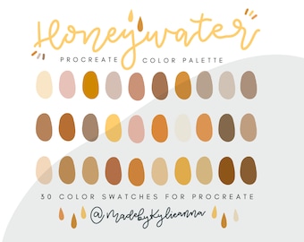 Honey Water Procreate Color Palette, Color Palettes for Procreate, Procreate Tools, Procreate Palette, Color Palettes, Digital Downloads