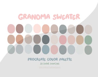 Grandma Sweater Procreate Color Palette | Color Swatches, Procreate, Procreate Brushes, Color Palettes for Procreate | Instant Download