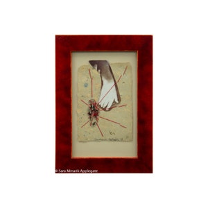 Framed Nude Photograph Collage Whispered Doubting Presence found words poem custom frame shrinkydink Mixed Media
