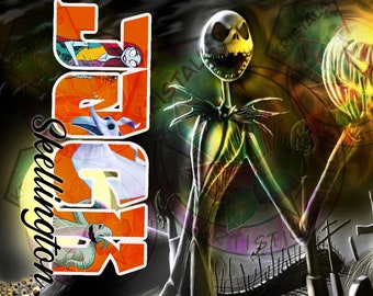 jack skellington tumbler png wrap per sublimazione, sublimazione png