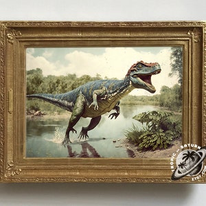 Game Decor Wall Art Dinosaur, Dinosaur Gift, Wildlife Photography, Dinosaur Jurassic, Hunting Game Room Wall Art Dad Gift for Boy