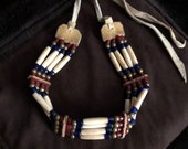 Vintage Native American Hairpipe Bone Choker Necklace