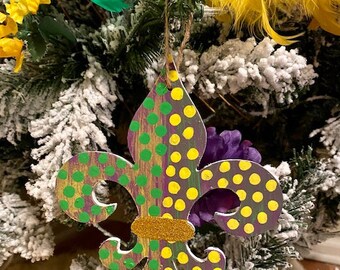 Mardi Gras Tree Decor 8 Pieces and the Bow or Individually 