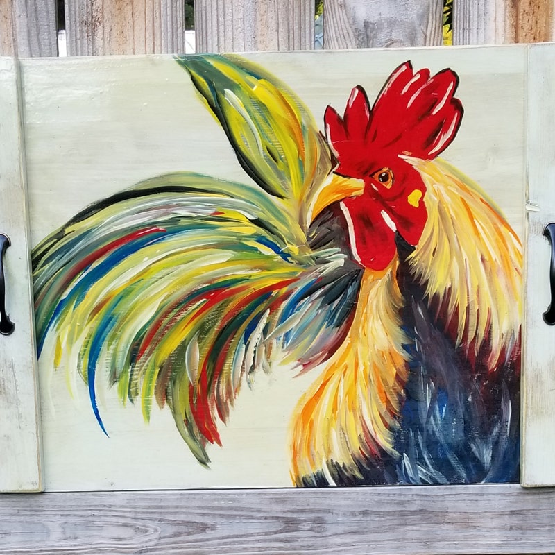 Hand Painted Rooster - Etsy