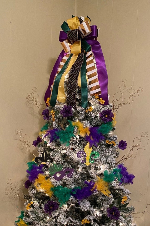 Mardi Gras Tree Decor 8 Pieces and the Bow or Individually 