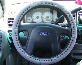 G - Gray Microfiber Stress Reliever - TravelRosary steering wheel cover