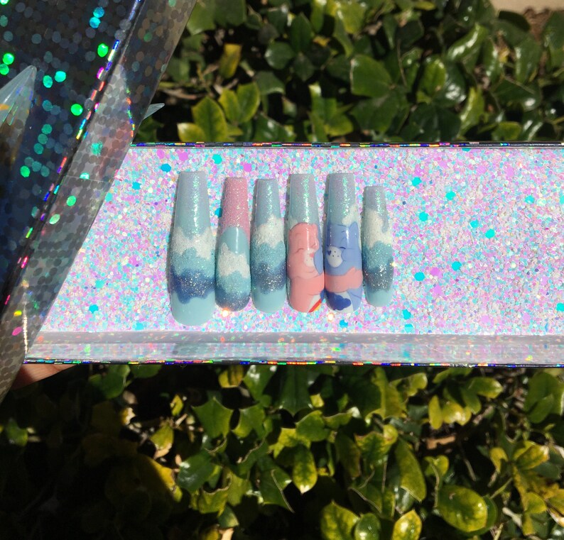 Care Bear Hugs Press On Nails Fake Nails False Nails Etsy