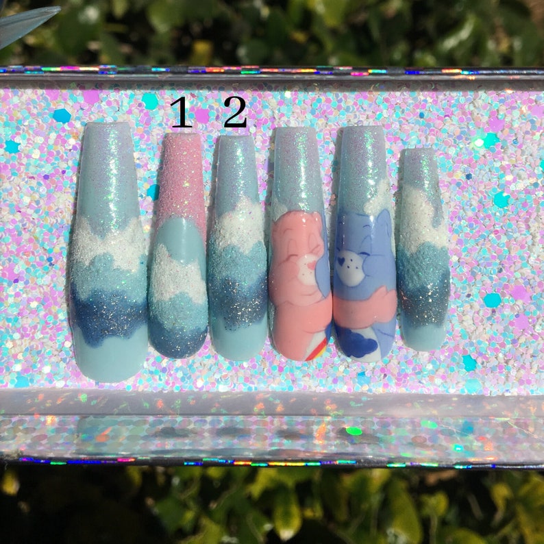 Care Bear Hugs Press On Nails Fake Nails False Nails Etsy