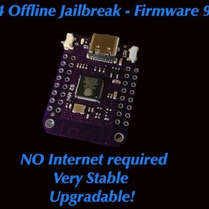May include: A purple circuit board with a USB-C port and various electronic components. Text on the image reads "PS4 Offline Jailbreak - Firmware 9.00", "NO Internet required", "Very Stable", and "Upgradable!"