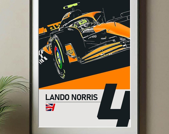 LANDO NORRIS #4 Poster Print Art - F1 Fan Formula 1 Wall Artwork Motorsport Gift Idea
