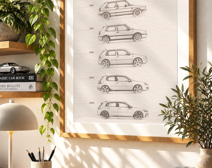 Volkswagen Golf GTI Evolution  |  Car Art Poster Print  |  VW Owner Gift