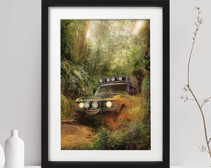 Range Rover Classic 1981 Camel Trophy - ‘King of the Jungle’ - Limited Edition Print - Motorsport Car Art Poster