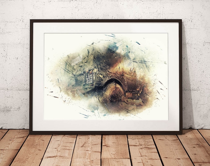 Land Rover Defender 90 Series I - 'Go Big, or Go Home' - Limited Edition Print - 4x4 Car Art Poster