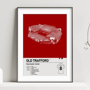 OLD TRAFFORD Poster Print - Personalise your art! - Manchester United FC Football Stadium Gift Idea