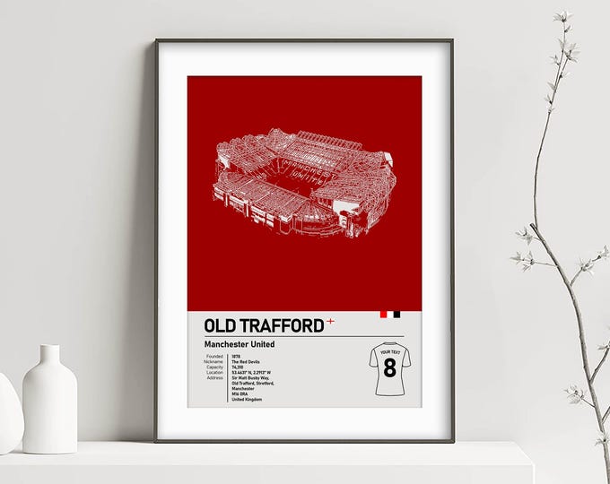 OLD TRAFFORD Poster Print - Personalise your art! - Manchester United FC Football Stadium Gift Idea