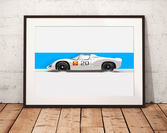 Porsche 910 Carrera 1968 - Limited Edition Print - Vintage Car Art Framed Poster Canvas