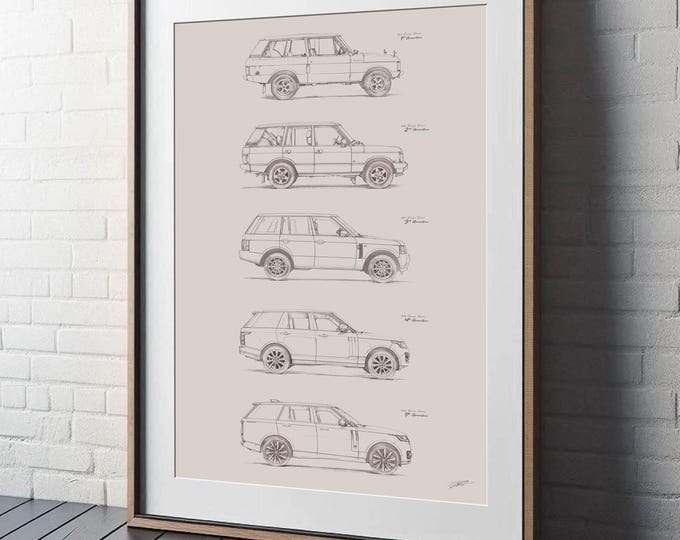 Range Rover Evolution: Art Print Poster Artwork, Classic Land Rover 4x4 Owner Gift