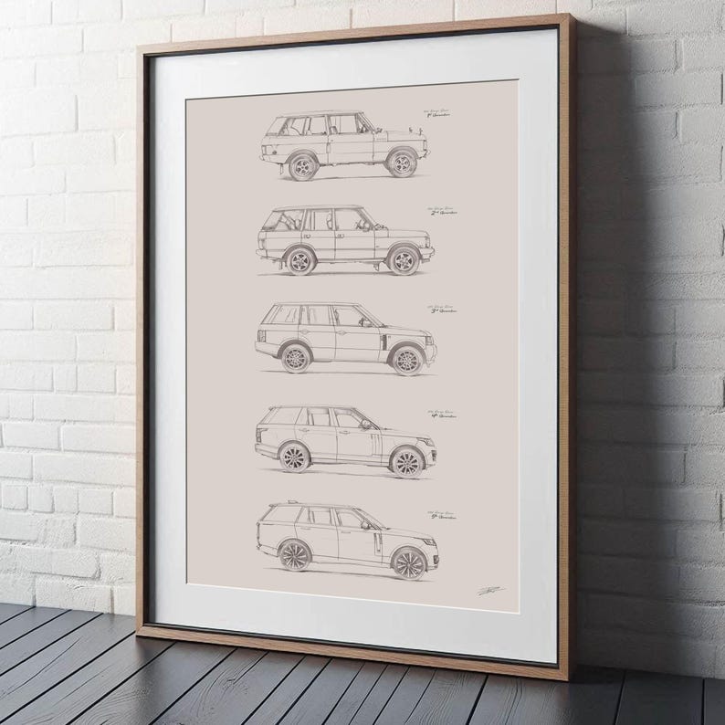 Range Rover Evolution: Art Print Poster Artwork, Classic Land Rover 4x4 ...