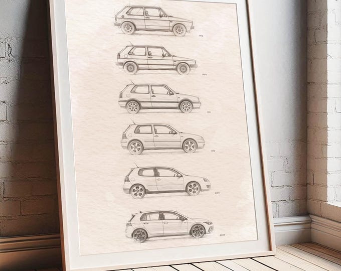 Volkswagen Golf GTI Evolution  |  Car Art Poster Print  |  VW Owner Gift