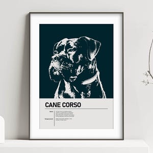 CANE CORSO Poster Print Art - Personalise name & image! - Dog Owner Wall Artwork Gift Idea