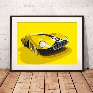 Ferrari 500TRC 1957 Le Mans - ‘Ecurie 28’ Limited Edition Print - Car Art Framed Poster Canvas