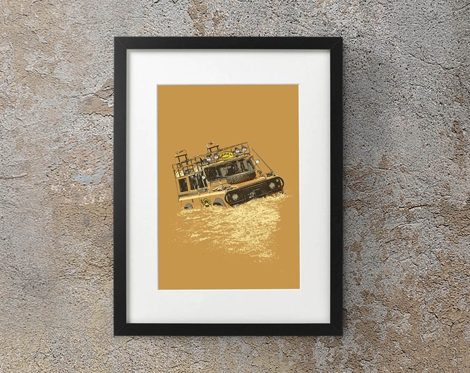 Land Rover Defender 110 Camel Trophy '84 - 'Sandglow Soup' - Limited Edition Print - Motorsport Car Art Poster