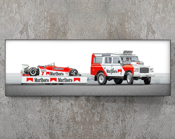 Team Marlboro Mclaren 1980 - 'Unfiltered Messaging' - Limited Edition Print - Land Rover Defender 110 Car Art Poster