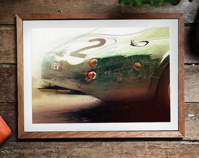 Aston Martin DB4GT Zagato - ‘Chequered History’ Limited Edition Print - Le Mans Car Art Framed Poster Canvas