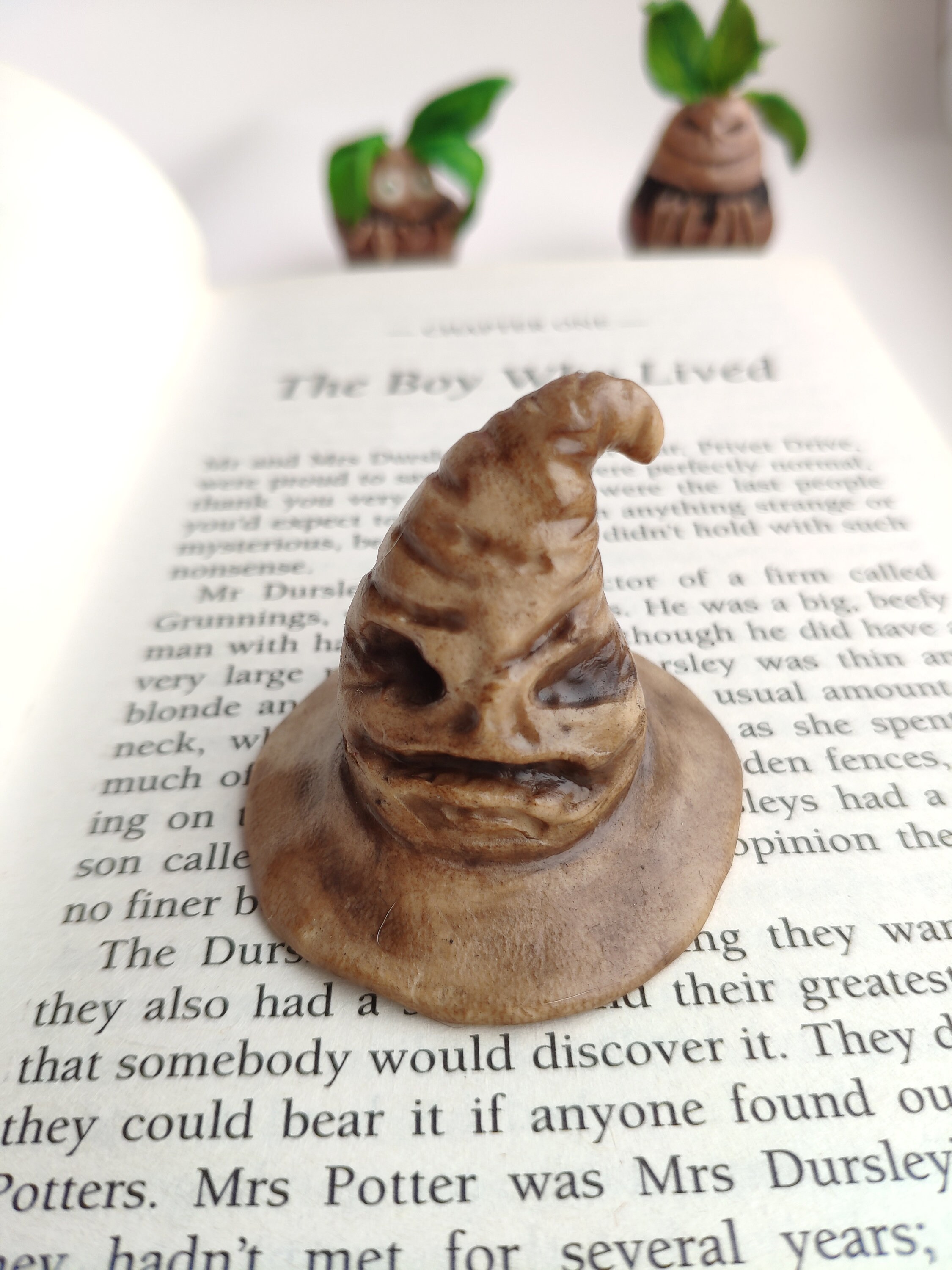 Sorting Hat figurine. Wizard hat for Decor. Polymer clay fairy Etsy