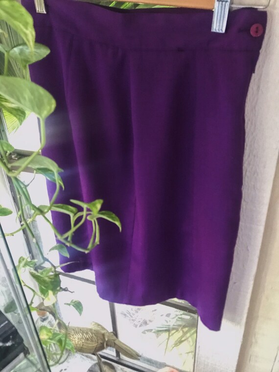 Vintage 1970s rich rayon blend purple skirt size 9 - image 1