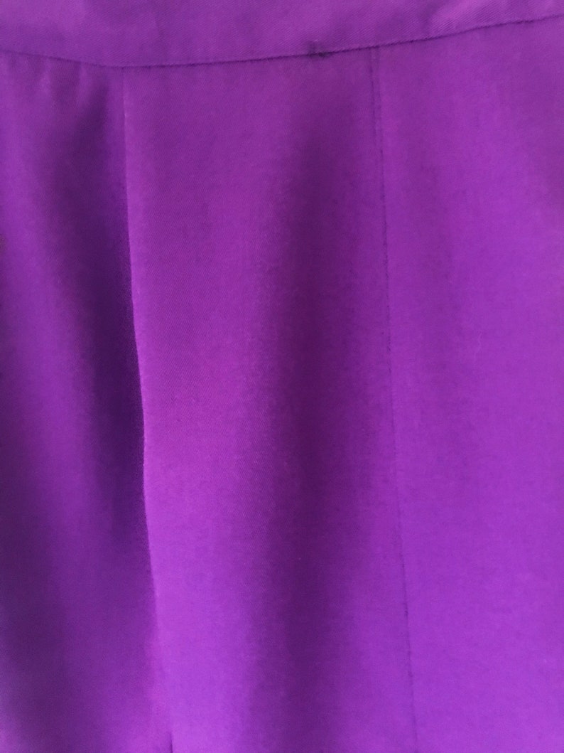 Vintage 1970s rich rayon blend purple skirt size 9 image 3