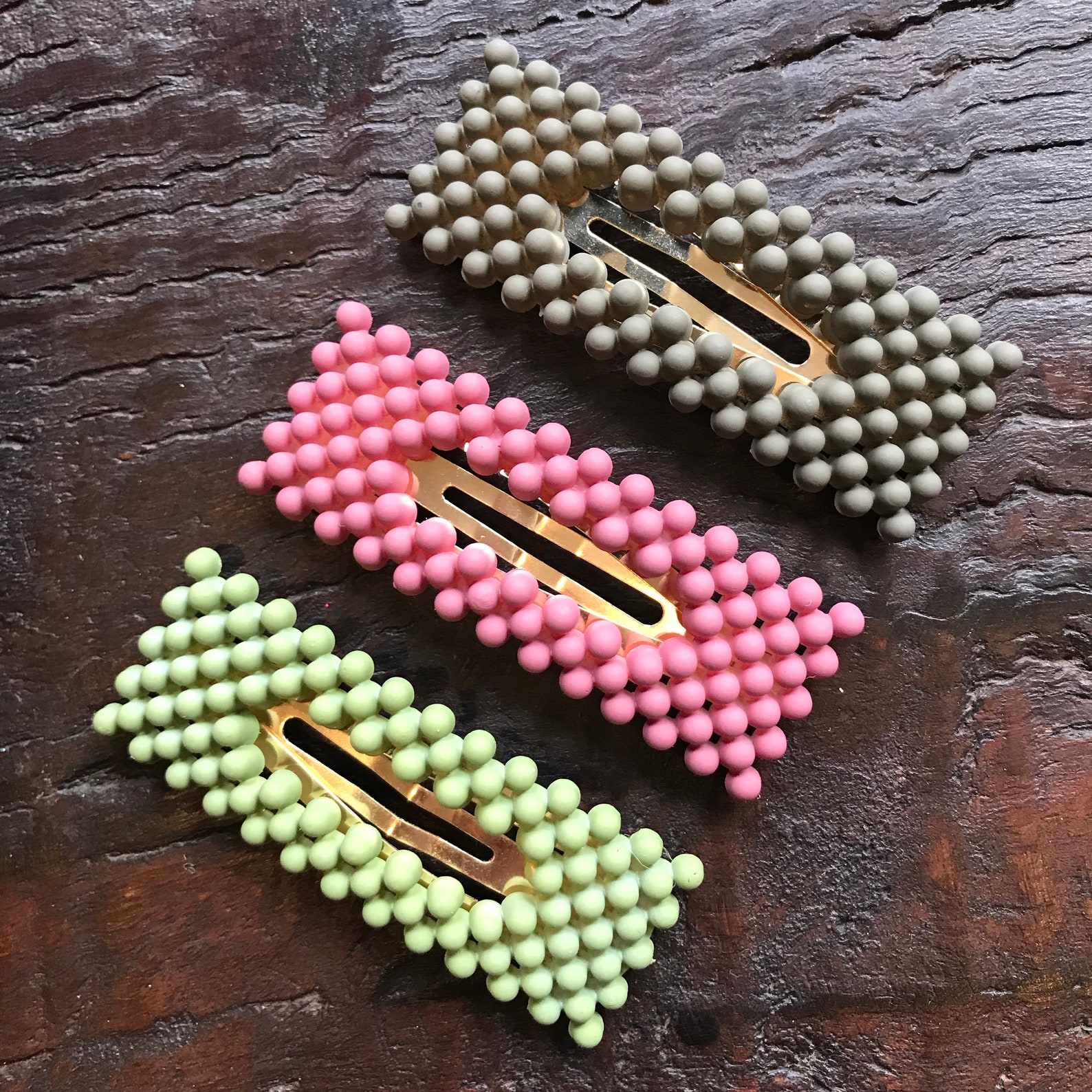 Bubble Barrettes / Hair Clips. Available in 3 Colors Avocado Etsy