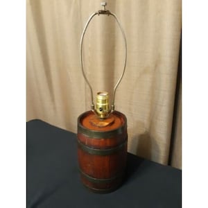 Vintage Wood Wine Whiskey Barrel Beer KegTable Lamp Man Cave 8 in. X 5.5 In