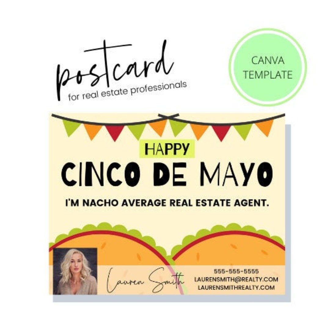 Cinco De Mayo Postcard REAL ESTATE MARKETING Content for Realtors, Title Agents, Real Estate