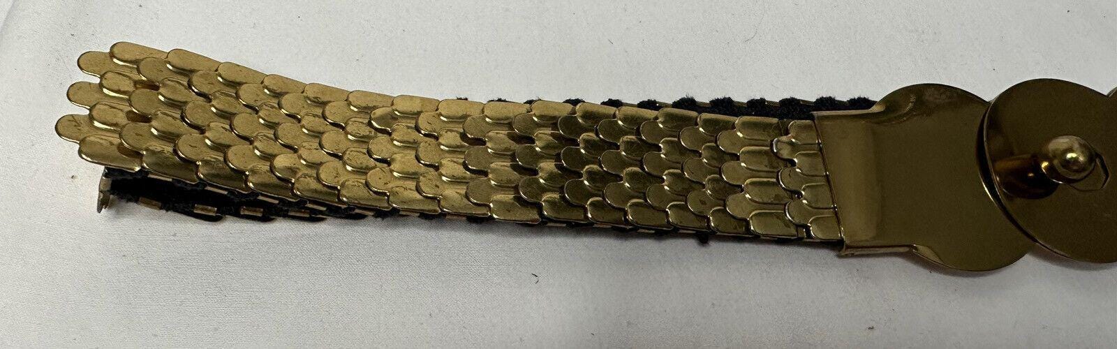 Vintage Stretch Belt Gold Metal Scales Scalloped Disco Retro Statement Waist Vintage Gold Scale Belt - Etsy main image 3