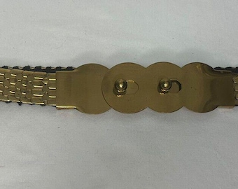 ?Vintage Gold Scale Stretchable Belt Buy Vintage Gold Tone / Fish Scale Belt - Stretchy - 1980s  main image 4