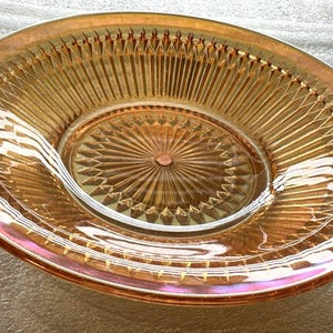 Vintage Jeannette Marigold Carnival Glass Anniversary Pattern Bowl  7 1/2