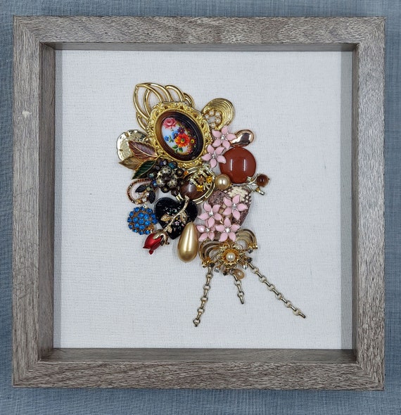 Vintage Jewelry Shadow Box Etsy